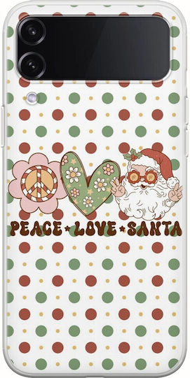 Калъф Peace Love Santa за Samsung Galaxy Z Flip 4 5G, гъвкав TPU прозрачен силикон