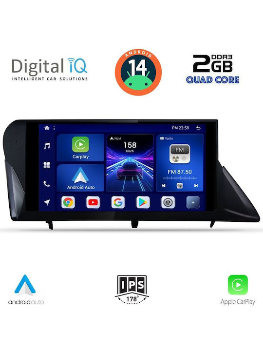 Digital IQ Car Audio System for Lexus RX 2009-2014 (Bluetooth/USB/AUX/WiFi/GPS/Apple-Carplay/Android-Auto) with Touch Screen 9"