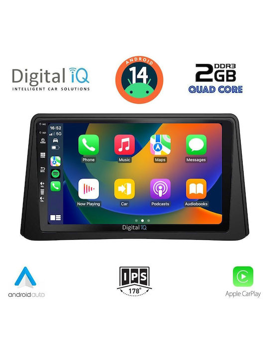 Digital IQ Sistem Audio Auto pentru Opel Mokka 2012-2015 (Bluetooth/USB/AUX/WiFi/GPS/Apple-Carplay/Android-Auto) cu Ecran Tactil 9"