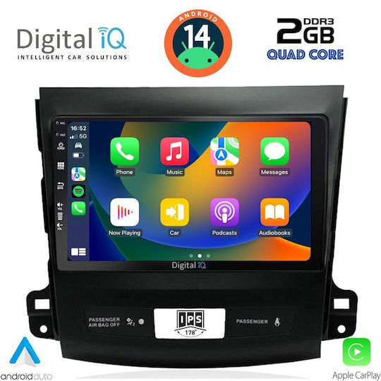 Digital IQ Car Audio System for Peugeot 4007 Mitsubishi Outlander Citroen C-Crosser 2006-2012 (Bluetooth/USB/AUX/WiFi/GPS/Apple-Carplay/Android-Auto) with Touch Screen 9"