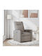 Πολυθρόνα Relax Massage με Υποπόδιο Taupe 50x54x100cm