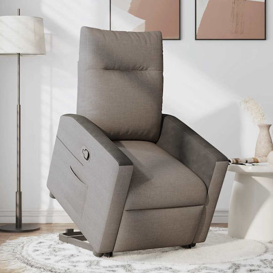 Sessel mit Fußhocker Taupe 50x54x100cm
