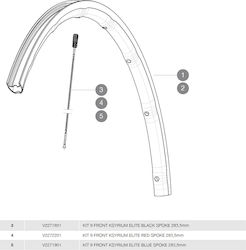 Mavic Ksyrium Elite 016 283.5mm Black Front Spokes