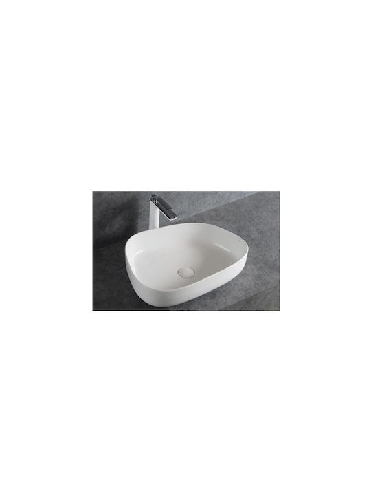 Sanindusa Countertop Sink Porcelain 55x40x14cm White