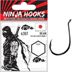 Ninja Teflon Coated Beak Hook 6307 #3/0 5 Pieces Ninja Teflon Coated Beak Hook 6307 #3/0 5 Pieces