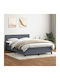 Doppelbett Bezogen mit Stoff Dunkelgrau mit Lattenrost & Matratze 160x210cm
