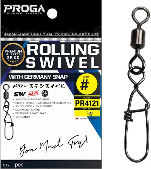 Proga Rolling Germania Snap Swivel Pr4121 #6 17kg 11 Bucăți