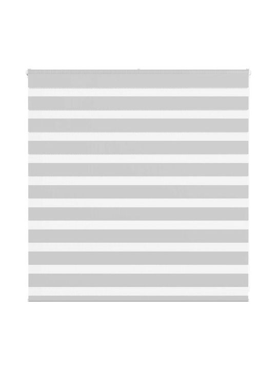 Vidaxl Zebra Blind Light Grey Fabric Width 140.9 cm Polyester Grey