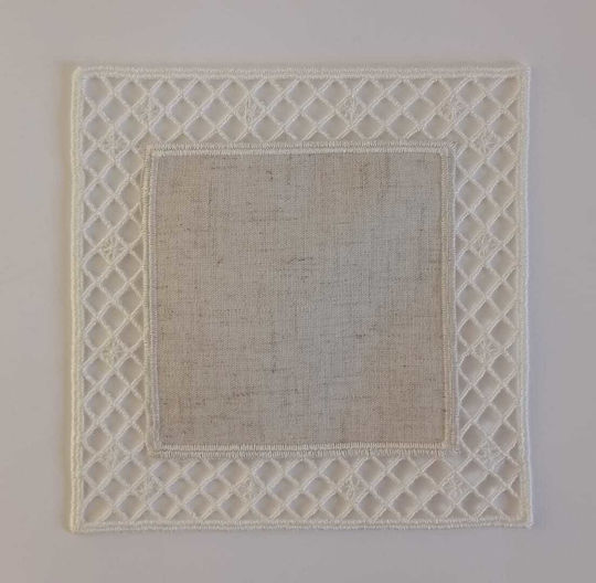 F&L Round Coaster Fabric Beige 1pcs F&L Round Coaster Fabric Beige 1pcs