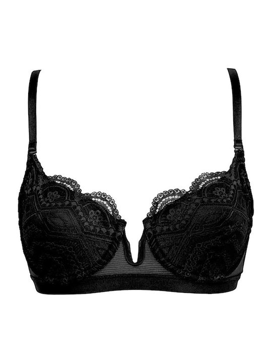 Pixie Intimates Μαύρο Σουτιέν χωρίς Ενίσχυση με Μπανέλες
