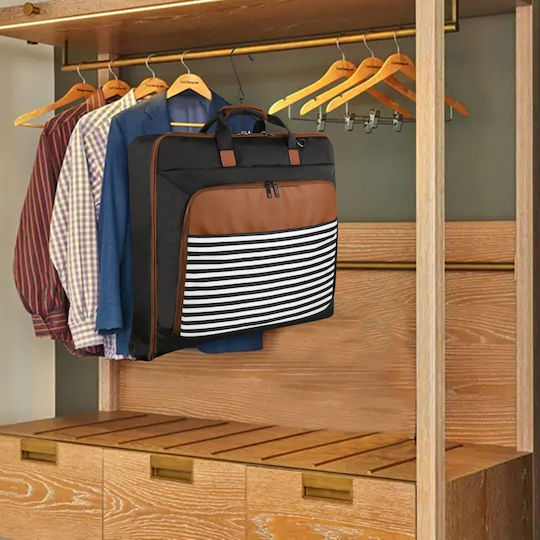 Matein Fabric Hanging Storage Case For Suits in Brown Color 61x9x53cm 1pcs