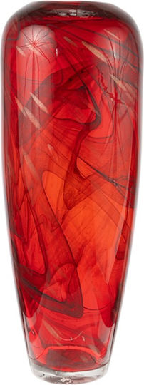 Zen Collection Διακοσμητικό Βάζο Glas Rot 17x17x45cm 1Stück