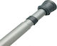 Teleskopisch Duschvorhangstange Gerade Saugnapf Silber Ø30mm 130-235εκ.