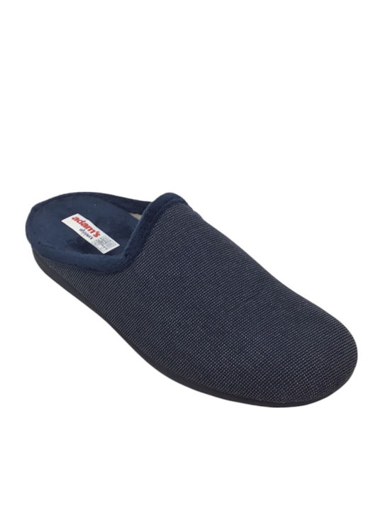 Adam's Shoes Мъжки Чехли С Полар Сини Анатомични
