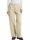 High Waist Women's Jean Trousers in Relaxed Fit Tan