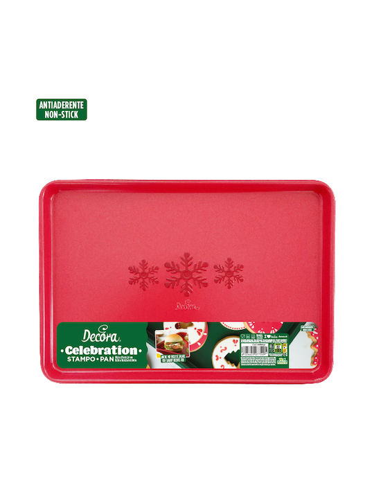 Decora Christmas Table Decoration Metallic Red L39.5xW27xD2.4cm.