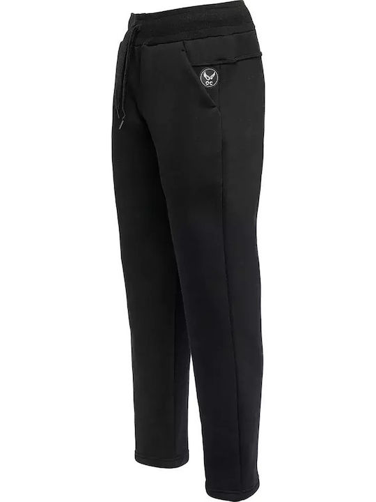 Three-strand Sweatpants without Elastic Black