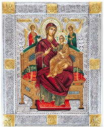 Icoană pe Pânză Fecioara Maria Pantanassa Produs Autentic al Mănăstirii Vatopedi Sfânta Mare Mănăstire Vatopedi 030403000018123 19 X 15 Cm