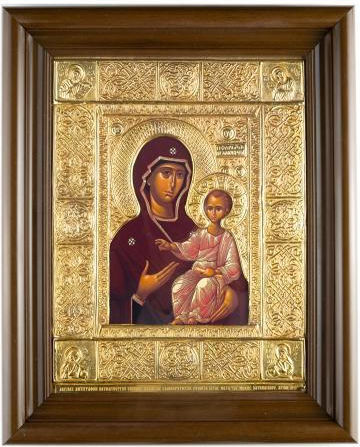 Panagia Elaeovrytissa Copy of Miraculous Icon Authentic Product of Vatopedi Monastery Holy Great Monastery Vatopedi 030401000012 41 X 34 Cm