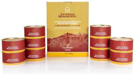 Pure Incense of Mount Athos Old Traditional Recipe 10 X 100g Authentic Product of Vatopedi Monastery Holy Great Monastery Vatopedi 28174 Amber