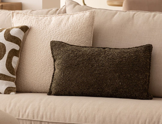Atmosphera Sofa Cushion Saona Velvet Khaki Green 30x50cm