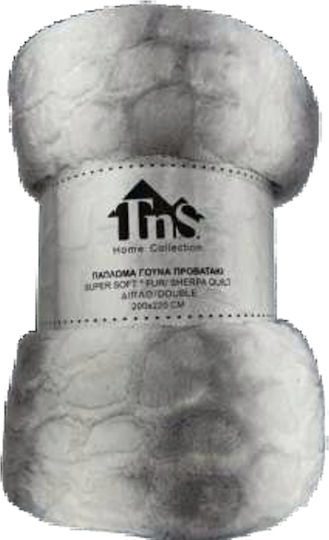 TnS Sherpa Single Blanket 160x220cm Gray White