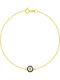 Eforo Women's Bracelet with design Eye made of Gold 9K with Zircon