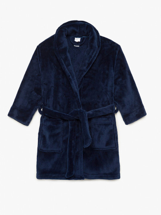 Minerva Παιδική Ρόμπα Χειμωνιάτικη Fleece Μπλε ...