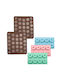 Quasar Co. Gebäckset 2 Macaron-Matten 27 Formen je 3 Formen X 8 Donuts Silikon Braun-Blau