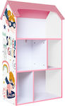 Kids Wooden Bookcase Pink 54x27x91.5cm