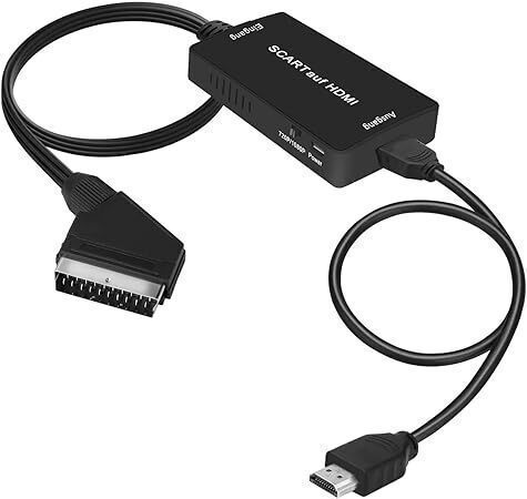 Cavo Convertitore SCART A HDMI – Adattatore Full HD 1080p/720p Per VHS, PS3, Sky, Con Alimentazione USB