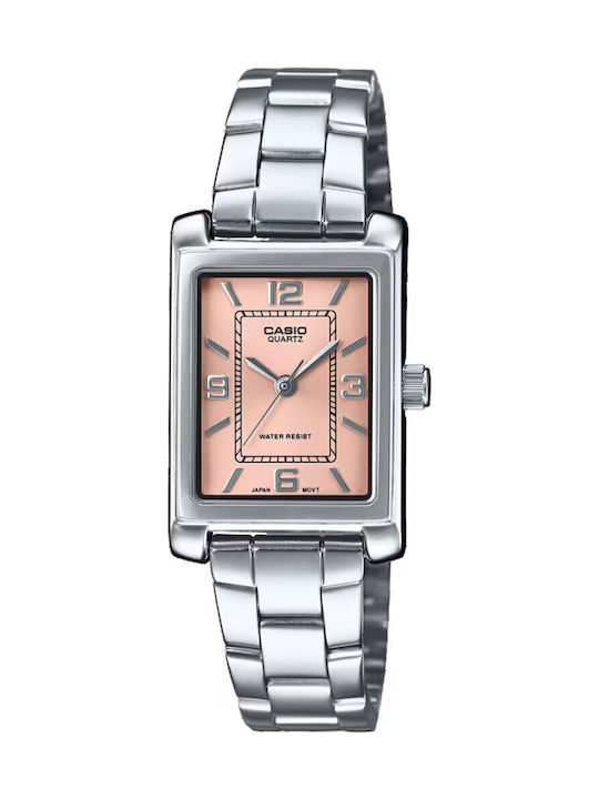 Casio Γυναικείο Ρολόι 32mm Μπαταρίας με Ασημί Μ...