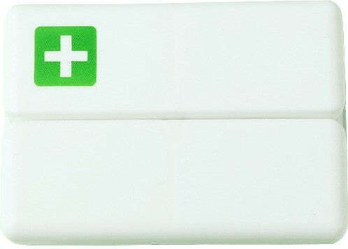 Cutie pentru Medicamente cu 7 Compartimente Sigilate Individual, Pliabilă, Portabilă, Flippy, Alb Verde