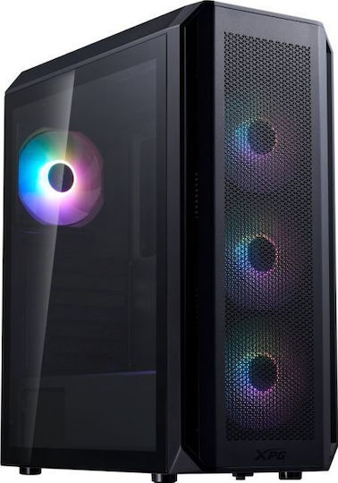 Adata Valor Air Plus Gaming Midi Tower Κουτί Υπολογιστή με Πλαϊνό Παράθυρο και ARGB Φωτισμό Μαύρο