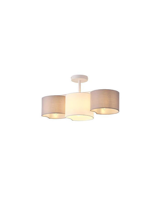 Eurolamp Πλαφονιέρα Οροφής Λευκή με Ντουί E14