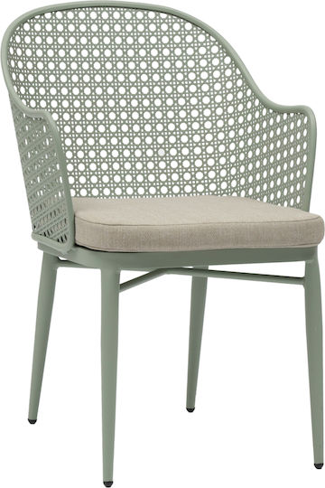 Outdoor-Sessel Aluminium Orego Pistachio-grey 58x55x83εκ.