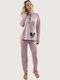 Dama Koupa Maternity Pajama Set & Nursing in Pink color