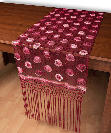 Silk Fashion Checkered 264-1 Bordeaux 50x200cm
