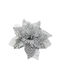 Weihnachtsdekoration Kunststoff Blume Länge 21cm. Glitzer
