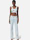 Women's Jean Trousers in Palazzo Fit Light Blue