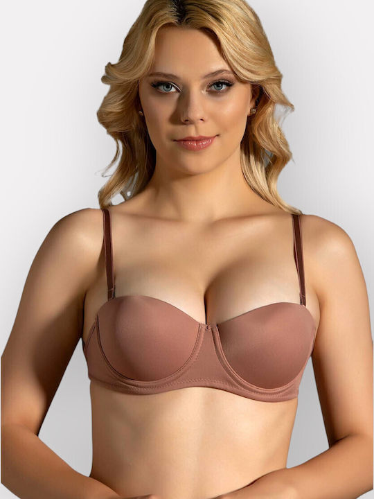 New Bra Lingerie Καπουτσίνο Σουτιέν με Ελαφριά ...