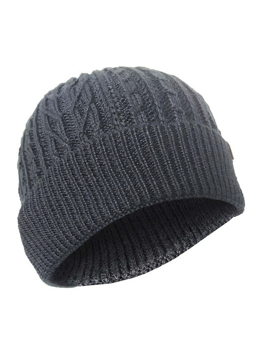 Beanie Ανδρικός Fleece Σκούφος Πλεκτός σε Γκρι χρώμα
