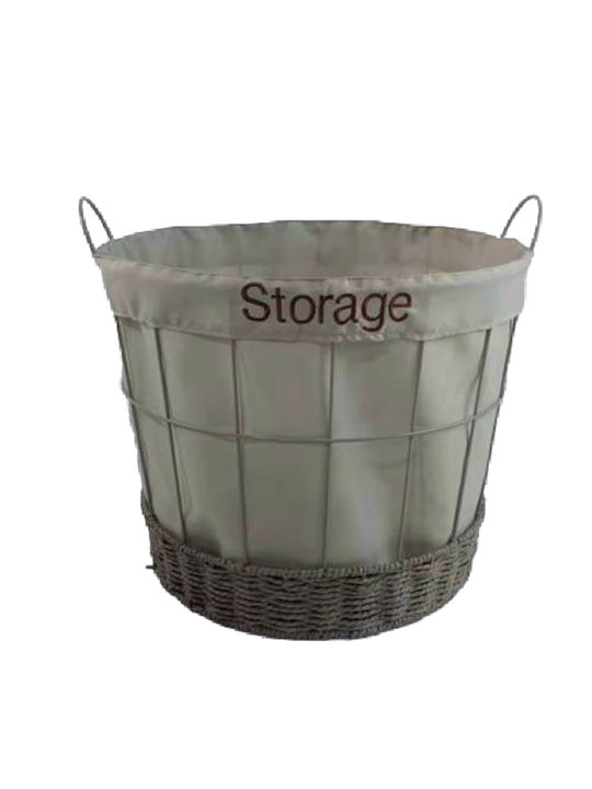 TnS Καλάθι Απλύτων Υφασμάτινο 48x45x40cm Γκρι