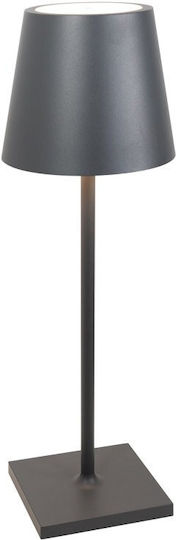 Zafferano Tischlampe LED mit Gray Schirm und Basis