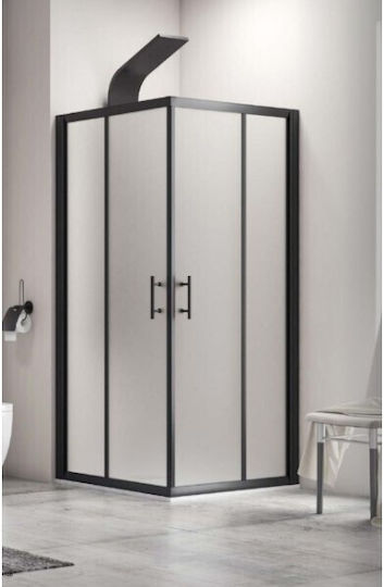Karag Flora100 Cabin for Shower with Sliding Door 70x80x190cm Mat Black