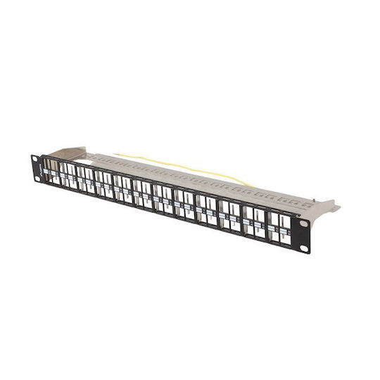 Пач панел Lanberg 48 порта Keystone Черен Ppks-1248-b