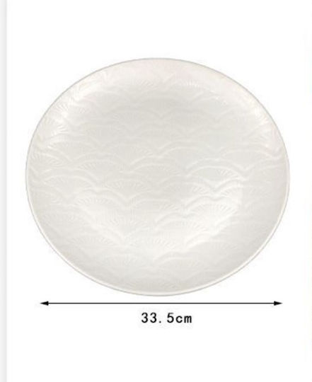 SDS Farfurie joasă Ceramică Alb cu Diametru 33.5cm