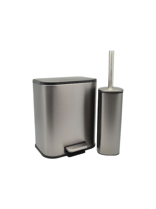 Ankor Inox Σετ Πιγκάλ και Καλαθάκι Μπάνιου Soft Close 5lt Inox Finger Print Proof