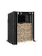 vidaXL Firewood Wooden Shelf Wood Storage Black