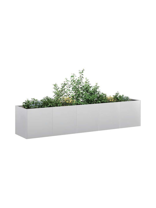 vidaXL Metallischer Blumenkasten Silber 200x40x...